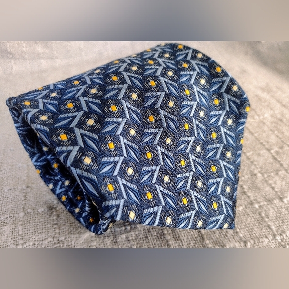 Robert Talbott Other - 90's Vintage Robert Talbott x Nordstrom Blue & Yellow Tie, Hand Sewn in the USA